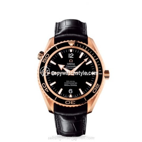 Omega Seamaster Planet Ocean 600M Co-Axial 45.5 Red Gold / Black / Alligator 222.63.46.20.01.001
