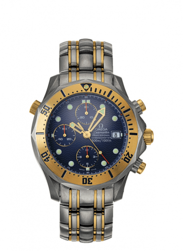 Omega Seamaster Diver 300M Automatic 41.5 Chronograph Titanium / Yellow Gold / Blue / Bracelet 2297.80.00 Omega Seamaster Diver 300M Automatic 41.5 Chronograph Titanium / Yellow Gold / Blue / Bracelet 2297.80.00