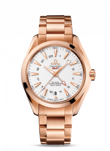 Omega Seamaster Aqua Terra 150M Co-Axial 43 GMT Red Gold / Silver / Bracelet 231.50.43.22.02.001