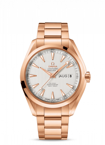 Omega Seamaster Aqua Terra 150M Co-Axial 43 Annual Calendar Red Gold / Silver / Bracelet 231.50.43.22.02.002 Omega Seamaster Aqua Terra 150M Co-Axial 43 Annual Calendar Red Gold / Silver / Bracelet 231.50.43.22.02.002