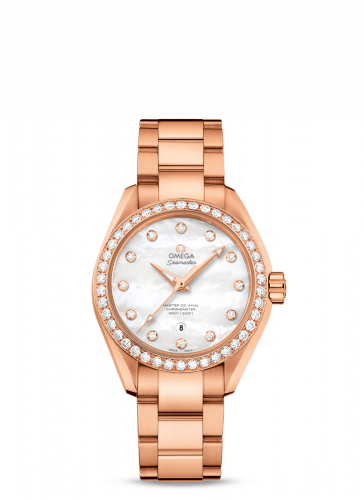 Omega Seamaster Aqua Terra 150M Master Co-Axial 34 Sedna Gold / Diamond / MOP / Bracelet 231.55.34.20.55.003 Omega Seamaster Aqua Terra 150M Master Co-Axial 34 Sedna Gold / Diamond / MOP / Bracelet 231.55.34.20.55.003