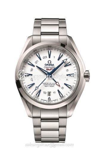 Omega Seamaster Aqua Terra 150M Co-Axial 43 GMT Titanium / White / Bracelet / GoodPlanet 231.90.43.22.04.001 Omega Seamaster Aqua Terra 150M Co-Axial 43 GMT Titanium / White / Bracelet / GoodPlanet 231.90.43.22.04.001