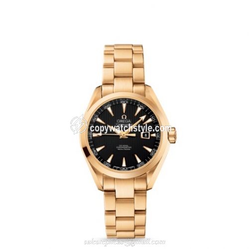 Omega Seamaster Aqua Terra 150M Co-Axial 34 Yellow Gold / Black / Bracelet 231.50.34.20.01.001 Omega Seamaster Aqua Terra 150M Co-Axial 34 Yellow Gold / Black / Bracelet 231.50.34.20.01.001