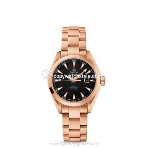 Omega Seamaster Aqua Terra 150M Co-Axial 34 Red Gold / Black / Bracelet 231.50.34.20.01.002 Omega Seamaster Aqua Terra 150M Co-Axial 34 Red Gold / Black / Bracelet 231.50.34.20.01.002