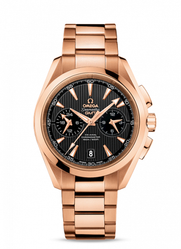 Omega Seamaster Aqua Terra 150M Co-Axial 43 GMT Chronograph Red Gold / Grey / Bracelet 231.50.43.52.06.001 Omega Seamaster Aqua Terra 150M Co-Axial 43 GMT Chronograph Red Gold / Grey / Bracelet 231.50.43.52.06.001