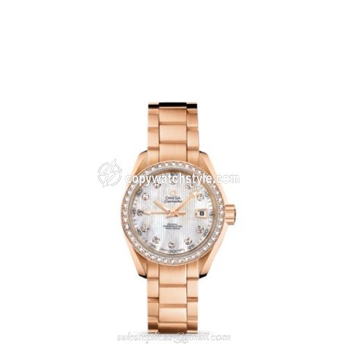 Omega Seamaster Aqua Terra 150M Co-Axial 30 Red Gold / Diamond / MOP / Bracelet 231.55.30.20.55.001 Omega Seamaster Aqua Terra 150M Co-Axial 30 Red Gold / Diamond / MOP / Bracelet 231.55.30.20.55.001