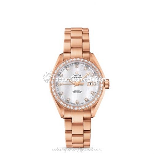 Omega Seamaster Aqua Terra 150M Co-Axial 34 Yellow Gold / Diamond / MOP / Bracelet 231.55.34.20.55.002