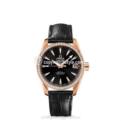 Omega Seamaster Aqua Terra 150M Co-Axial 38.5 Red Gold / Diamond / Black 231.58.39.21.51.001