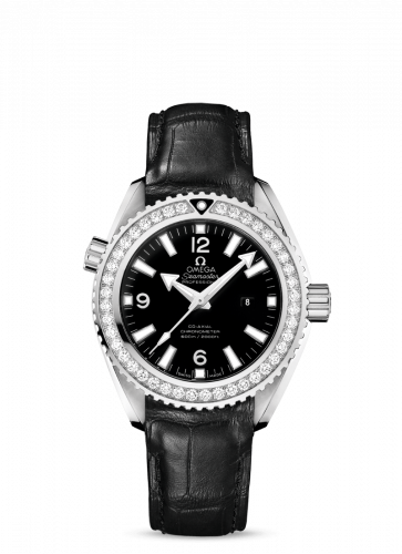 Omega Seamaster Planet Ocean 600M Co-Axial 37.5 Stainless Steel / Diamond / Black / Alligator 232.18.38.20.01.001