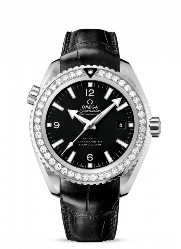 Omega Seamaster Planet Ocean 600M Co-Axial 45.5 Stainless Steel / Diamond / Black / Alligator 232.18.46.21.01.001