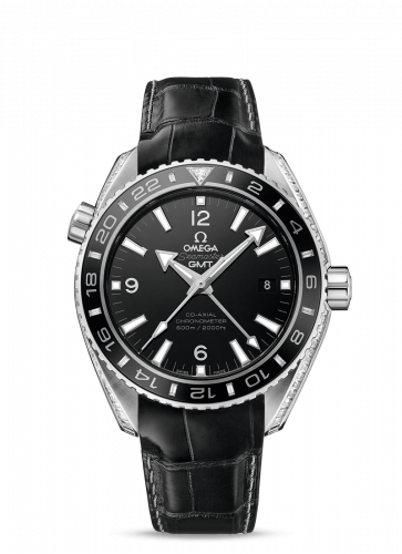 Omega Seamaster Planet Ocean 600M Co-Axial 43.5 GMT Platinum / Diamond / Black / Alligator 232.98.44.22.01.001 Omega Seamaster Planet Ocean 600M Co-Axial 43.5 GMT Platinum / Diamond / Black / Alligator 232.98.44.22.01.001