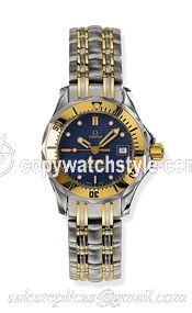 Omega Seamaster Diver 300M Quartz 28 Stainless Steel / Yellow Gold / Blue / Bracelet 2382.80.00 Omega Seamaster Diver 300M Quartz 28 Stainless Steel / Yellow Gold / Blue / Bracelet 2382.80.00