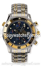 Omega Seamaster Diver 300M Automatic 41.5 Chronograph Stainless Steel / Yellow Gold / Blue / Bracelet 2398.80.00 Omega Seamaster Diver 300M Automatic 41.5 Chronograph Stainless Steel / Yellow Gold / Blue / Bracelet 2398.80.00