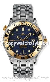 Omega Seamaster Diver 300M Quartz 41 Stainless Steel / Yellow Gold / Blue / Bracelet 2442.80.00 Omega Seamaster Diver 300M Quartz 41 Stainless Steel / Yellow Gold / Blue / Bracelet 2442.80.00