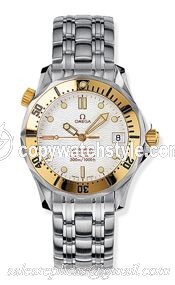 Omega Seamaster Diver 300M Automatic 36.25 Stainless Steel / Yellow Gold / White / Bracelet 2452.20.00 Omega Seamaster Diver 300M Automatic 36.25 Stainless Steel / Yellow Gold / White / Bracelet 2452.20.00