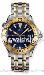 Omega Seamaster Diver 300M Automatic 36.25 Stainless Steel / Yellow Gold / Blue / Bracelet 2453.80.00 Omega Seamaster Diver 300M Automatic 36.25 Stainless Steel / Yellow Gold / Blue / Bracelet 2453.80.00
