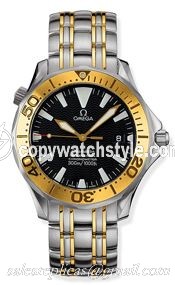 Omega Seamaster Diver 300M Automatic 41 Stainless Steel / Yellow Gold / Black / Bracelet 2455.50.00 Omega Seamaster Diver 300M Automatic 41 Stainless Steel / Yellow Gold / Black / Bracelet 2455.50.00