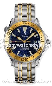Omega Seamaster Diver 300M Automatic 41 Stainless Steel / Yellow Gold / Blue / Bracelet 2455.80.00 Omega Seamaster Diver 300M Automatic 41 Stainless Steel / Yellow Gold / Blue / Bracelet 2455.80.00