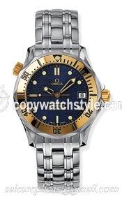 Omega Seamaster Diver 300M Quartz 36.25 Stainless Steel / Yellow Gold / Blue / Bracelet 2462.80.00 Omega Seamaster Diver 300M Quartz 36.25 Stainless Steel / Yellow Gold / Blue / Bracelet 2462.80.00