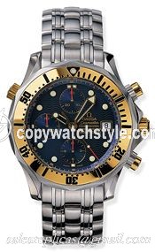 Omega Seamaster Diver 300M Automatic 41.5 Chronograph Stainless Steel / Yellow Gold / Blue / Bracelet 2498.80.00 Omega Seamaster Diver 300M Automatic 41.5 Chronograph Stainless Steel / Yellow Gold / Blue / Bracelet 2498.80.00
