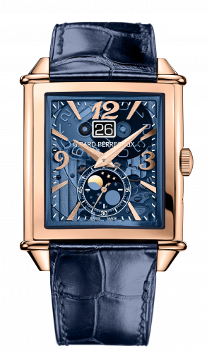 Girard-Perregaux Vintage 1945 XXL Large Date and Moonphases Pink Gold / Blue Polycrystalline 25882-52-1829BB4A Girard-Perregaux Vintage 1945 XXL Large Date and Moonphases Pink Gold / Blue Polycrystalline 25882-52-1829BB4A