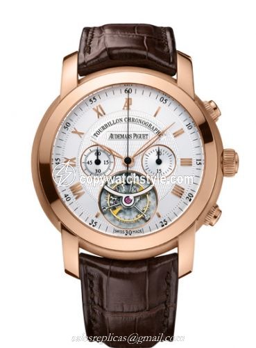 Audemars Piguet Jules Audemars Tourbillon Chronograph Pink Gold / Silver 26010OR.OO.D088CR.01 Audemars Piguet Jules Audemars Tourbillon Chronograph Pink Gold / Silver 26010OR.OO.D088CR.01