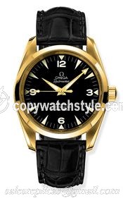 Omega Seamaster Aqua Terra 150M Co-Axial 39.2 Railmaster Yellow Gold / Black Alligator 2603.52.31