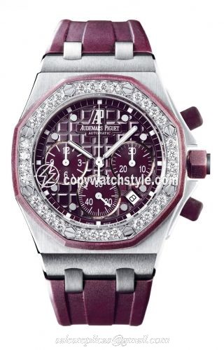 Audemars Piguet Royal Oak OffShore 26048 Lady Chronograph Stainless Steel / Plum 26048SK.ZZ.D066CA.01 Audemars Piguet Royal Oak OffShore 26048 Lady Chronograph Stainless Steel / Plum 26048SK.ZZ.D066CA.01