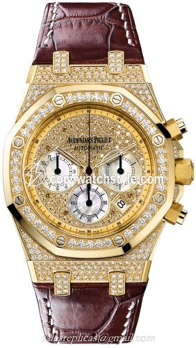 Audemars Piguet Royal Oak Chronograph 39 Yellow Gold / Diamond / Strap 26068BA.ZZ.D088CR.01 Audemars Piguet Royal Oak Chronograph 39 Yellow Gold / Diamond / Strap 26068BA.ZZ.D088CR.01