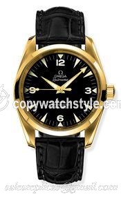 Omega Seamaster Aqua Terra 150M Co-Axial 39.2 Railmaster Yellow Gold / Brown Alligator / China Train 2608.52.31