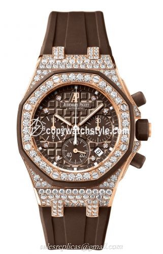 Audemars Piguet Royal Oak Offshore 26092 Lady Chronograph Pink Gold / Brown 26092OK.ZZ.D080CA.01 Audemars Piguet Royal Oak Offshore 26092 Lady Chronograph Pink Gold / Brown 26092OK.ZZ.D080CA.01