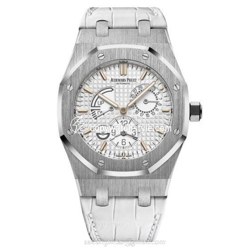 Audemars Piguet Royal Oak 26124 Dual Time Stainless Steel / White / Strap 26124ST.OO.D011CR.01 Audemars Piguet Royal Oak 26124 Dual Time Stainless Steel / White / Strap 26124ST.OO.D011CR.01