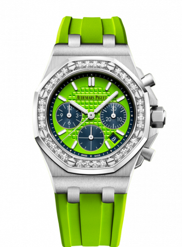 Audemars Piguet Royal Oak OffShore 26231 Lady Chronograph Stainless Steel / Green / Diamond 26231ST.ZZ.D038CA.01 Audemars Piguet Royal Oak OffShore 26231 Lady Chronograph Stainless Steel / Green / Diamond 26231ST.ZZ.D038CA.01