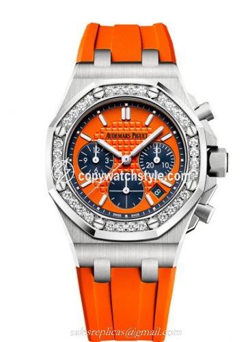 Audemars Piguet Royal Oak OffShore 26231 Lady Chronograph Stainless Steel / Zest / Diamond 26231ST.ZZ.D070CA.01 Audemars Piguet Royal Oak OffShore 26231 Lady Chronograph Stainless Steel / Zest / Diamond 26231ST.ZZ.D070CA.01