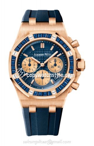 Audemars Piguet Royal Oak OffShore Lady Chronograph Pink Gold / Blue / Bartorelli 26236OR.SS.D027CA.01 Audemars Piguet Royal Oak OffShore Lady Chronograph Pink Gold / Blue / Bartorelli 26236OR.SS.D027CA.01