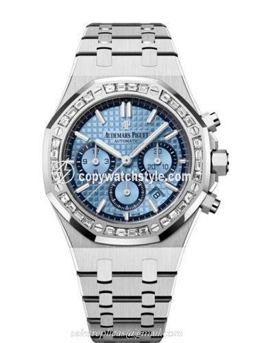 Audemars Piguet Royal Oak Chronograph 38 White Gold / Diamond / Light Blue 26318BC.ZZ.1256BC.01 Audemars Piguet Royal Oak Chronograph 38 White Gold / Diamond / Light Blue 26318BC.ZZ.1256BC.01