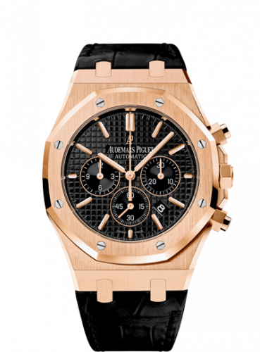 Audemars Piguet Royal Oak Chronograph 41 Pink Gold / Black / Strap 26320OR.OO.D002CR.01 Audemars Piguet Royal Oak Chronograph 41 Pink Gold / Black / Strap 26320OR.OO.D002CR.01