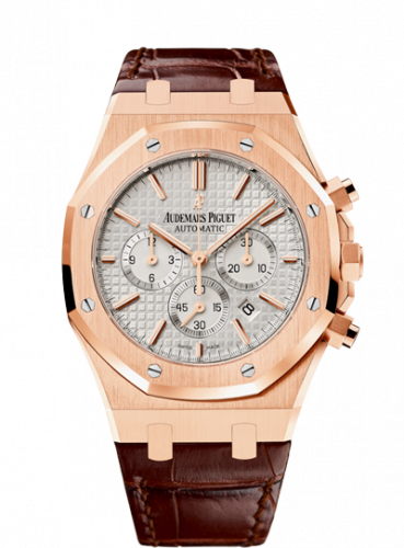 Audemars Piguet Royal Oak Chronograph 41 Pink Gold / Silver / Strap 26320OR.OO.D088CR.01 Audemars Piguet Royal Oak Chronograph 41 Pink Gold / Silver / Strap 26320OR.OO.D088CR.01