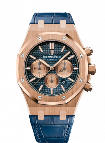 Audemars Piguet Royal Oak Chronograph 41 Pink Gold / Blue / Alligator 26331OR.OO.D315CR.01 Audemars Piguet Royal Oak Chronograph 41 Pink Gold / Blue / Alligator 26331OR.OO.D315CR.01
