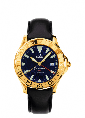 Omega Seamaster Diver 300M Automatic 41 GMT Yellow Gold / Blue / Leather 2634.80.93 Omega Seamaster Diver 300M Automatic 41 GMT Yellow Gold / Blue / Leather 2634.80.93