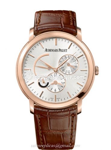 Audemars Piguet Jules Audemars 26380 Dual Time Pink Gold / Silver 26380OR.OO.D088CR.01 Audemars Piguet Jules Audemars 26380 Dual Time Pink Gold / Silver 26380OR.OO.D088CR.01