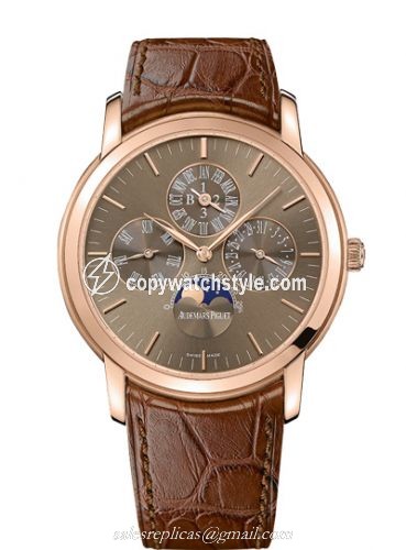 Audemars Piguet Jules Audemars 26390 Perpetual Calendar Pink Gold / Brown 26390OR.OO.D093CR.01 Audemars Piguet Jules Audemars 26390 Perpetual Calendar Pink Gold / Brown 26390OR.OO.D093CR.01