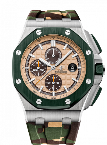 Audemars Piguet Royal Oak Offshore 44 Stainless Steel / Ceramic / Beige / Rubber 26400SO.OO.A054CA.01 Audemars Piguet Royal Oak Offshore 44 Stainless Steel / Ceramic / Beige / Rubber 26400SO.OO.A054CA.01