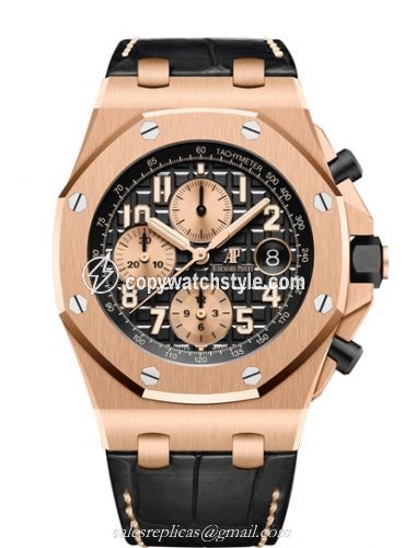Audemars Piguet Royal Oak Offshore 26470 Pink Gold / Black / Alligator 26470OR.OO.A002CR.02 Audemars Piguet Royal Oak Offshore 26470 Pink Gold / Black / Alligator 26470OR.OO.A002CR.02