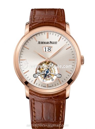 Audemars Piguet Jules Audemars Tourbillon Grande Date Pink Gold / Silver 26559OR.OO.D088CR.01 Audemars Piguet Jules Audemars Tourbillon Grande Date Pink Gold / Silver 26559OR.OO.D088CR.01