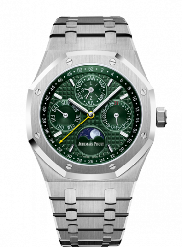 Audemars Piguet Royal Oak Perpetual Calendar 41 Stainless Steel / Green / Unique Timepieces 26606ST.OO.1220ST.01 Audemars Piguet Royal Oak Perpetual Calendar 41 Stainless Steel / Green / Unique Timepieces 26606ST.OO.1220ST.01