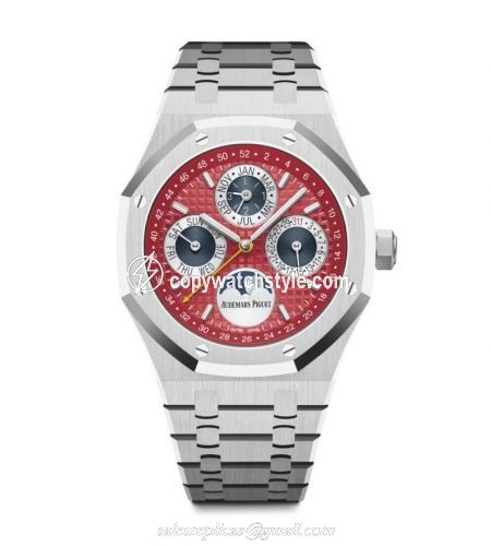 Audemars Piguet Royal Oak Perpetual Calendar 41 White Gold / Red / Thailand 26607BC.OO.1220BC.01 Audemars Piguet Royal Oak Perpetual Calendar 41 White Gold / Red / Thailand 26607BC.OO.1220BC.01