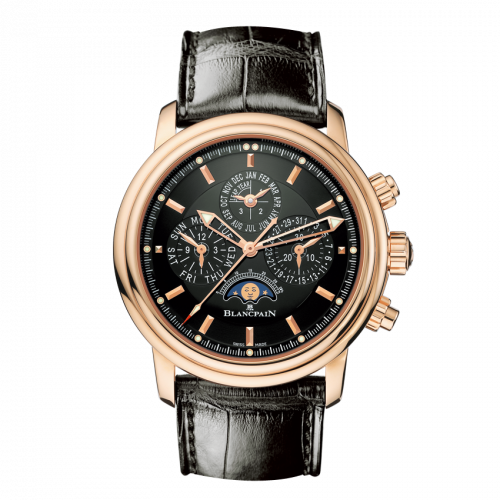 Blancpain Leman Chronographe Flyback Quantieme Perpetuel Red Gold / Black / Alligator 2685F-3630-53B2685F-3630-53B Blancpain Leman Chronographe Flyback Quantieme Perpetuel Red Gold / Black / Alligator 2685F-3630-53B2685F-3630-53B