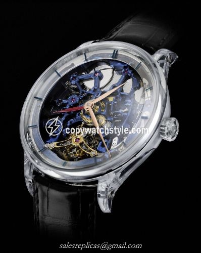 H. Moser & Cie Venturer Tourbillon Dual Time Sapphire Blue Skeleton 2803-1001 H. Moser & Cie Venturer Tourbillon Dual Time Sapphire Blue Skeleton 2803-1001