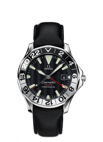 Omega Seamaster Diver 300M Automatic 41 GMT Stainless Steel / Black / Leather 2834.50.96 Omega Seamaster Diver 300M Automatic 41 GMT Stainless Steel / Black / Leather 2834.50.96